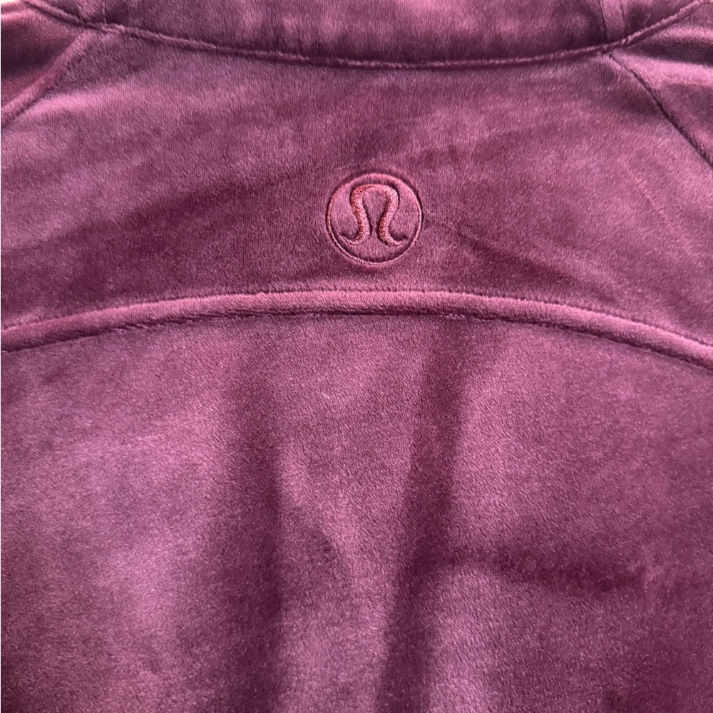 lululemon athletics plush velvet wine colored Half-Zip Sweatshirt - Picture 4 of 8